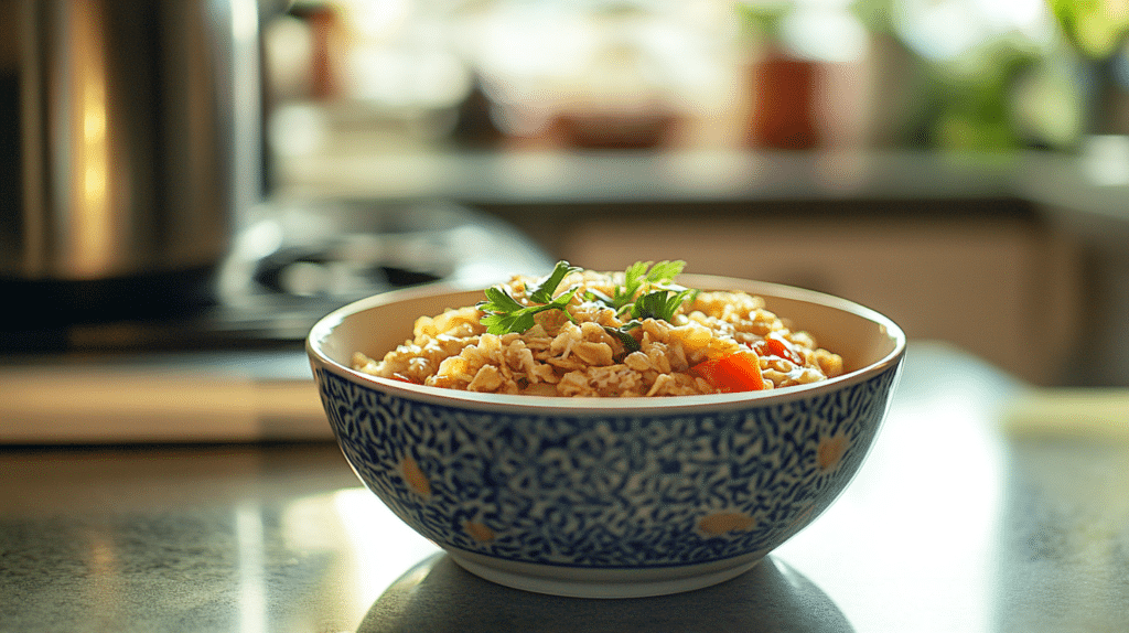 Healthy oatmeal bowl