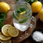 homemade electrolyte water with lemon and salt