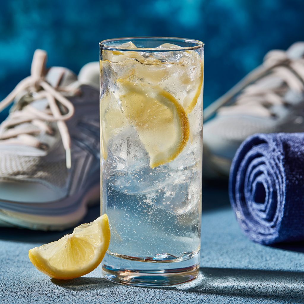 glass of homemade electrolyte water after workout
