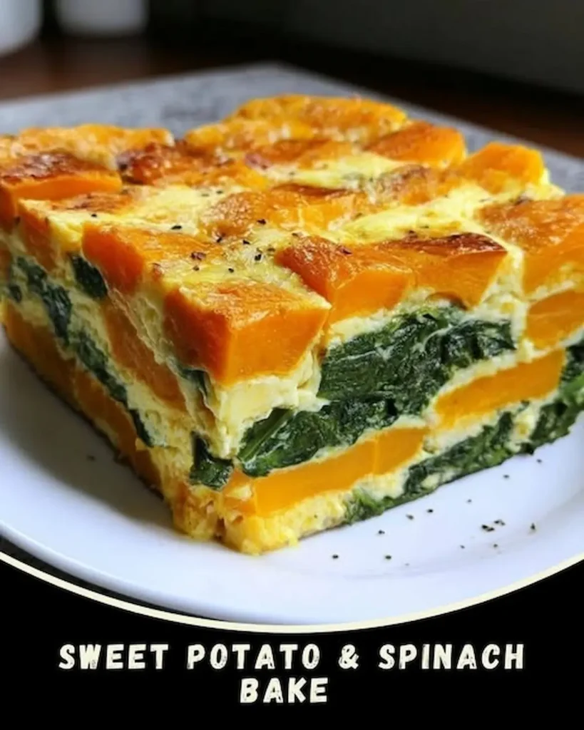 Sweet Potato and Spinach Bake fresh from the oven