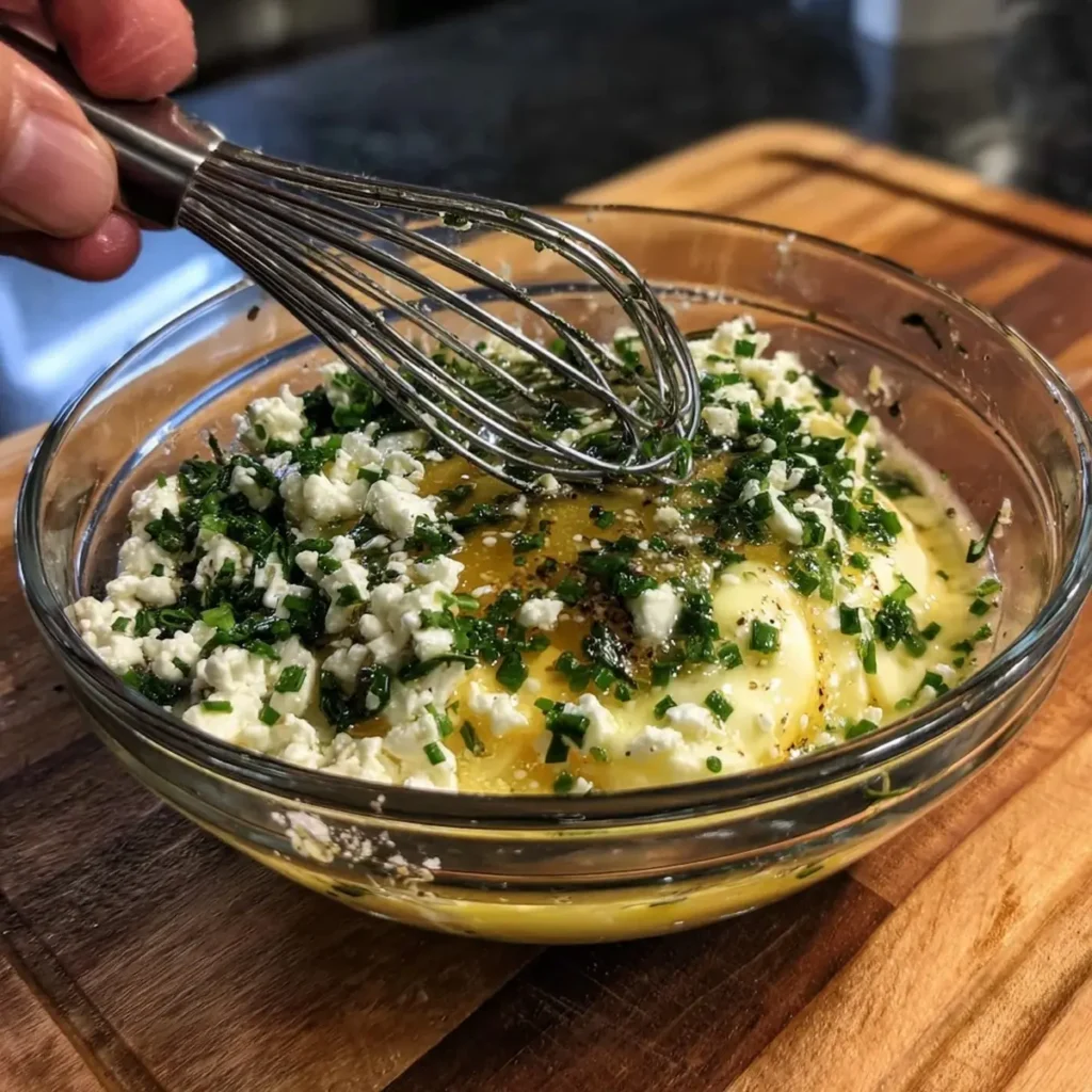 Whisking Spinach & Feta Egg Muffins
